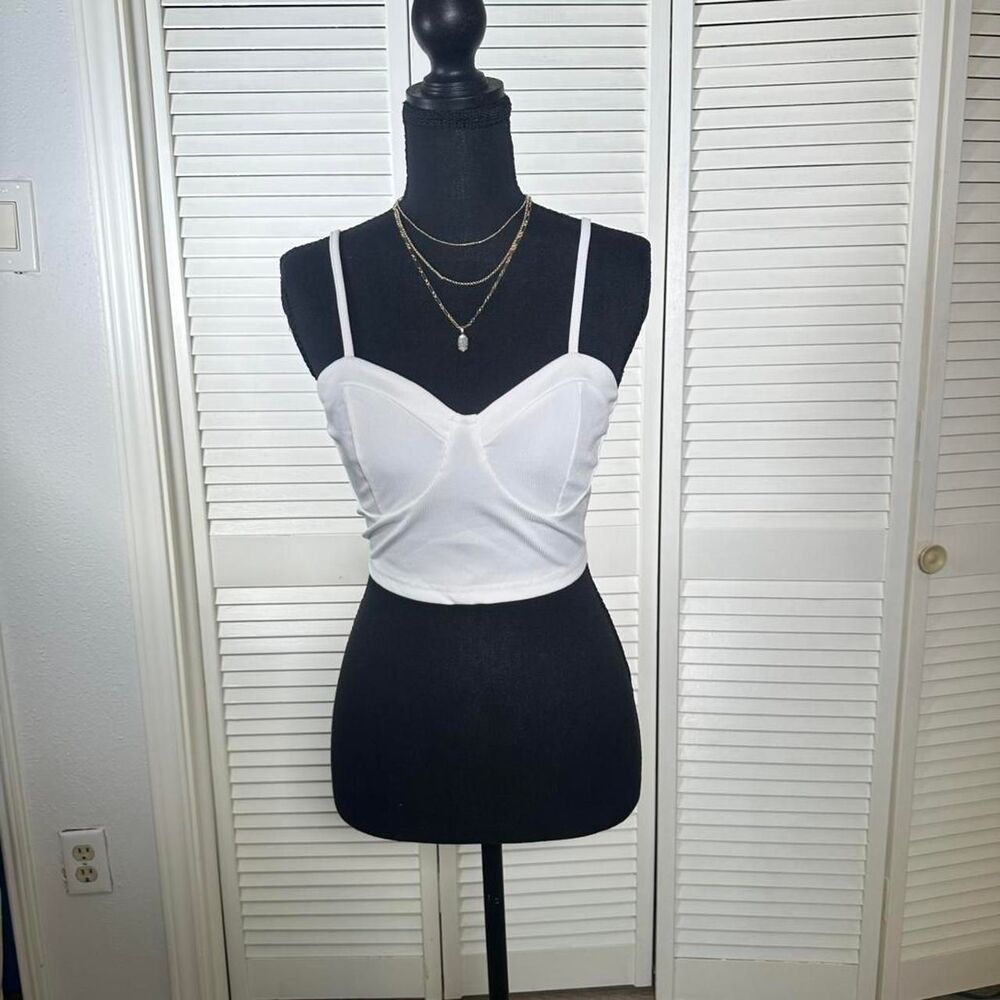 Shein White Bustier Style Top Size S